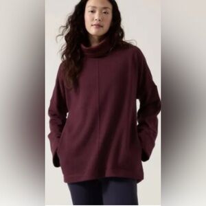 Athleta Cozy Karma Funnel Neck Sweatshirt size S